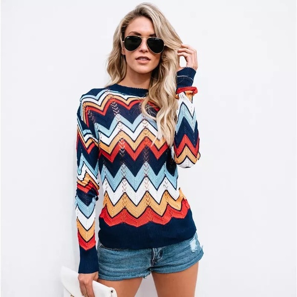 Colorful Chevron Sweater - Picture 2 of 7